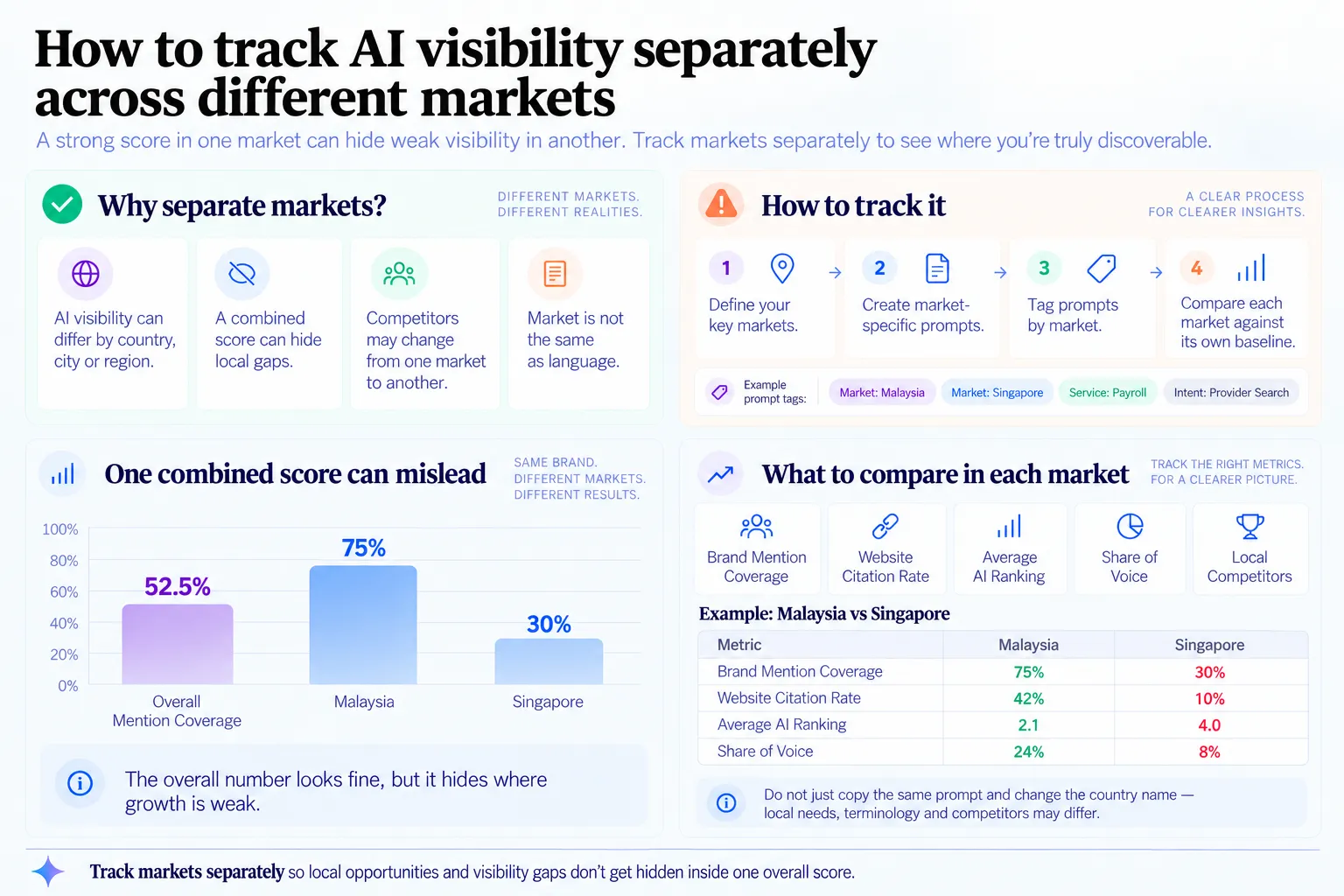 Guide to tracking AI visibility separately across different geographic markets