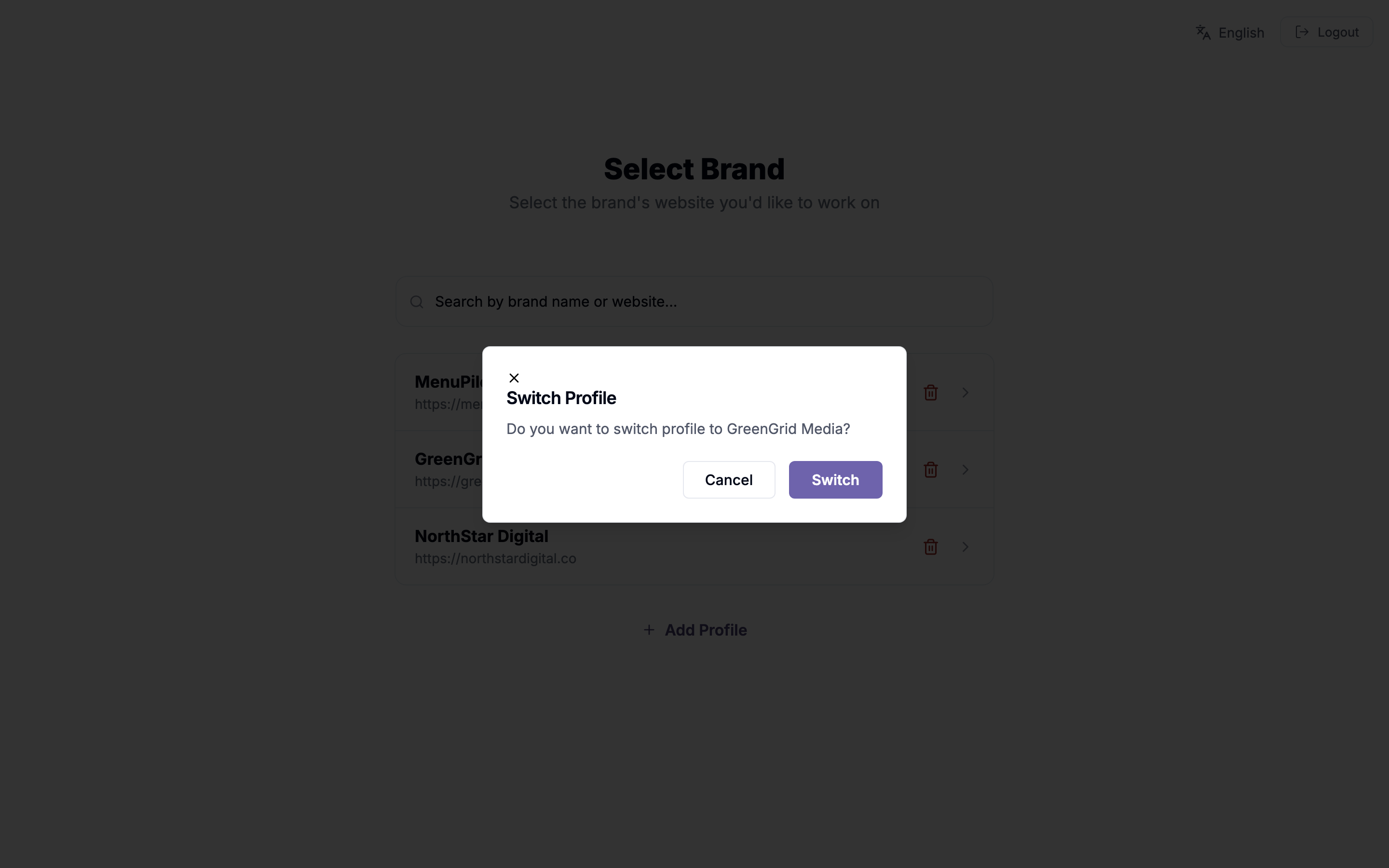 the confirmation before opening a client