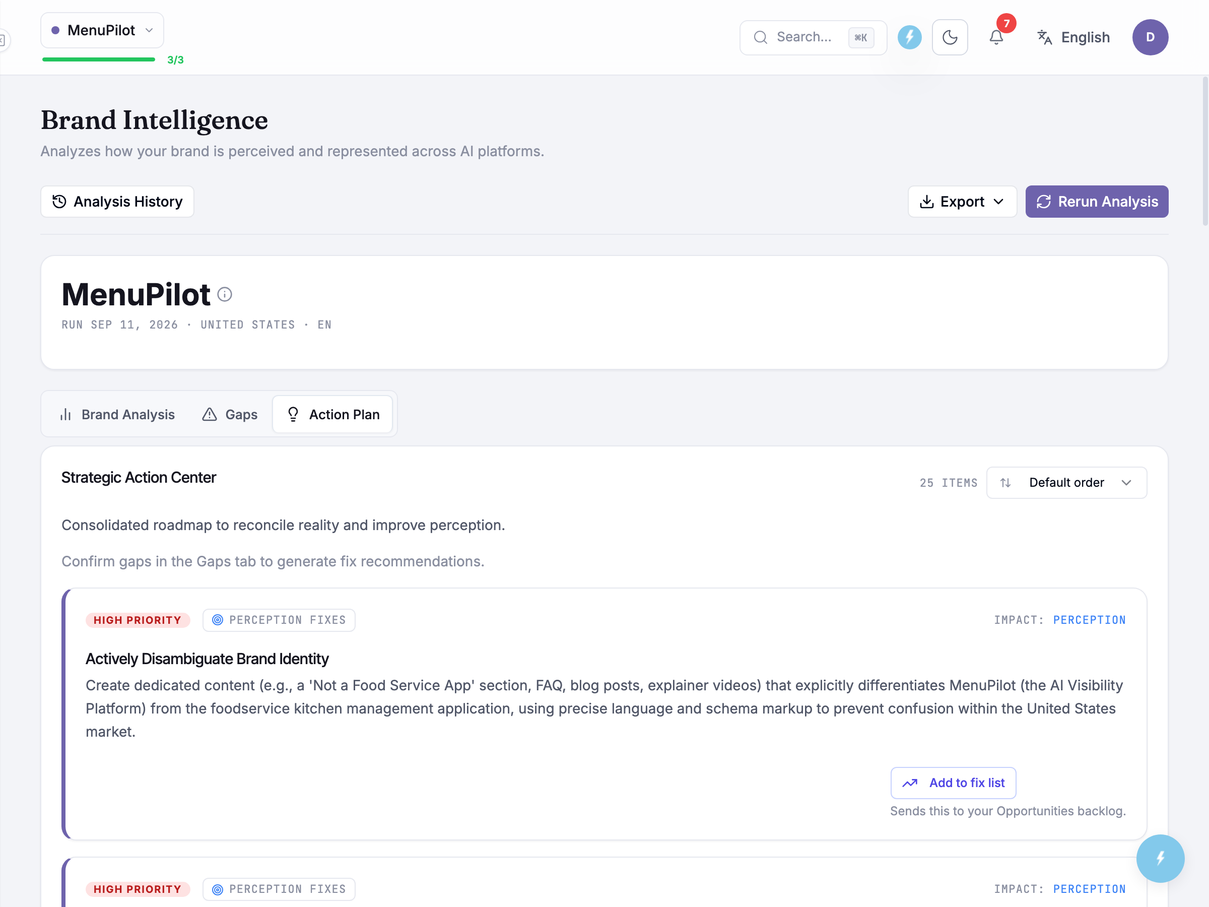 Strategic Action Center on the Action Plan tab